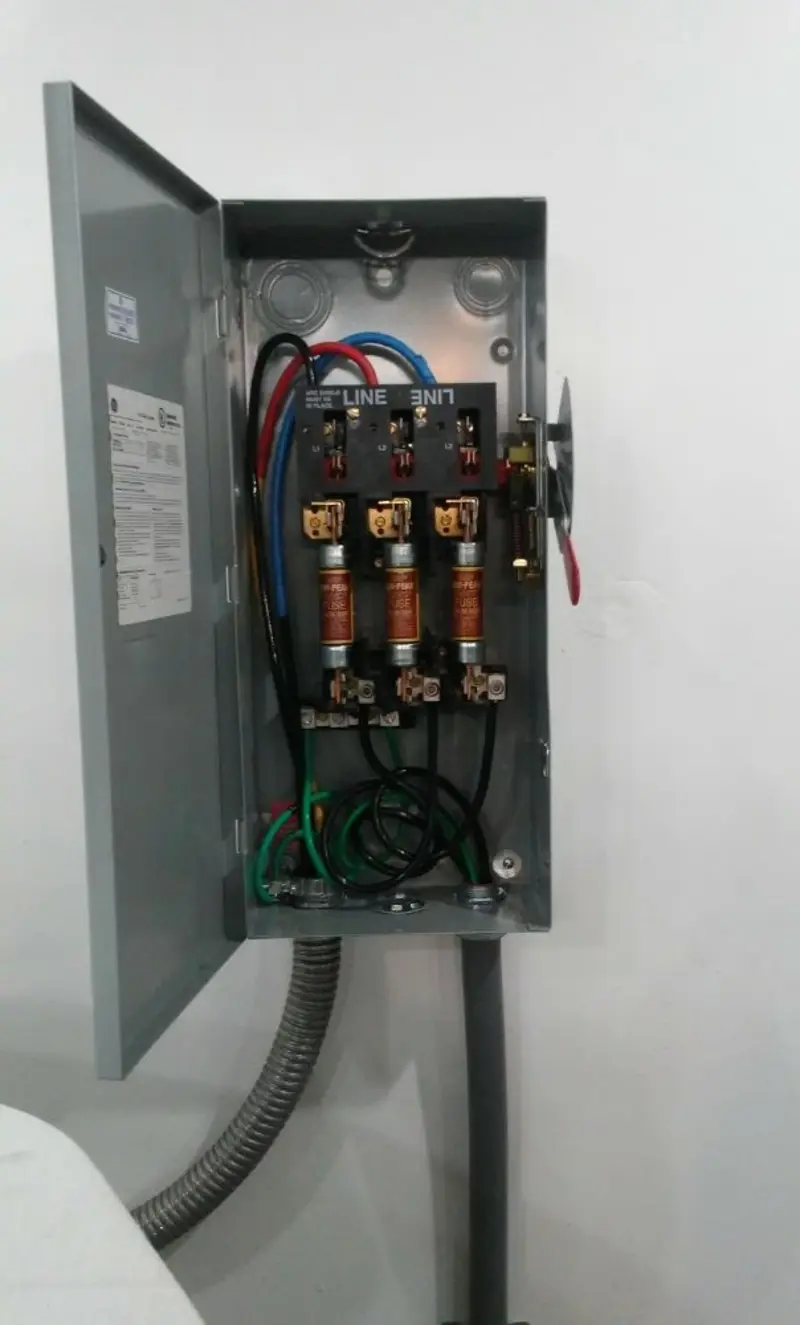 Three-phase disconnect switch installed for Electrical Wiring & Rewiring in Braintree Town